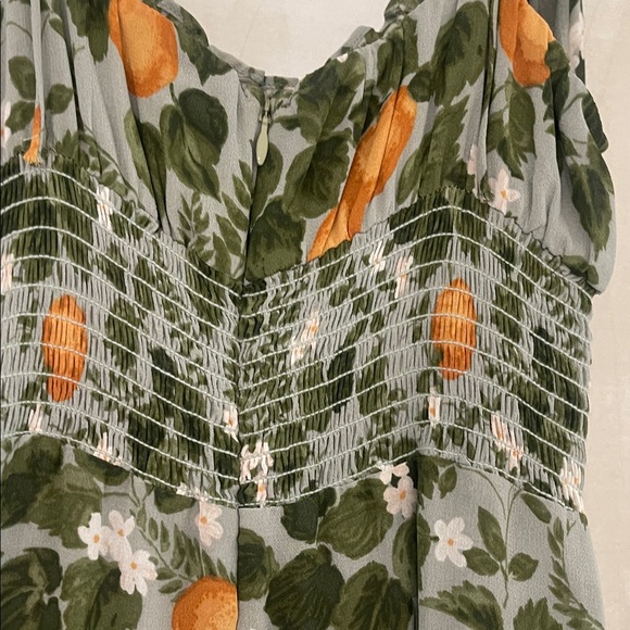 Reformation Embry Orange Grove Midi dress size 8 - Picture 6 of 9